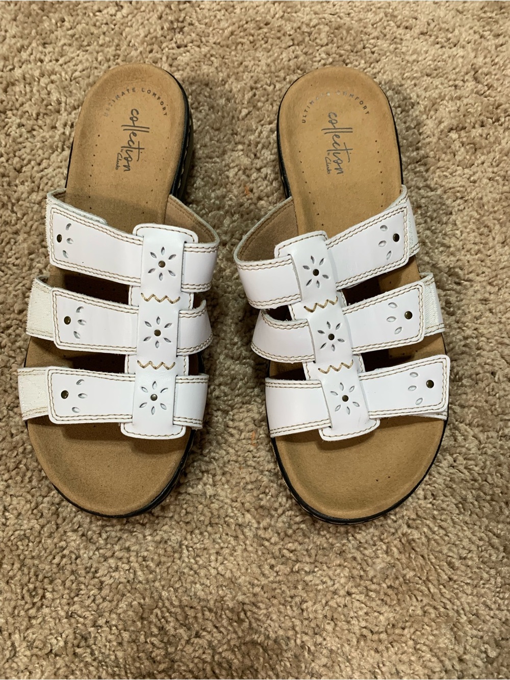 Clarks Collection Leisa white leather sandal